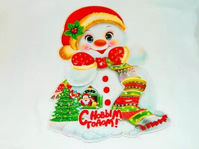Новогоднее панно, 55см, Снеговик 2016-181/10/240/АКЦИЯ