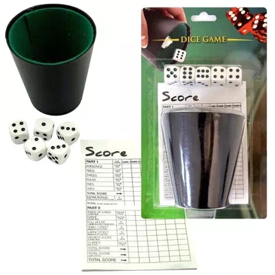 Игра настольная "Игра в кости", стакан+5 кубиков 235-510 /144/