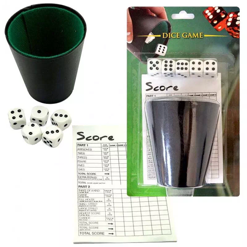 Игра настольная "Игра в кости", стакан+5 кубиков 235-510 /144/